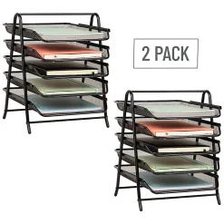 Mind Reader 5-Tier Paper Tray Desktop Organizer Metal Mesh, 14-1/2