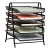 Mind Reader 5-Tier Paper Tray Desktop Organizer Metal Mesh, 15"H x 14"W x 11-3/4" L, Black