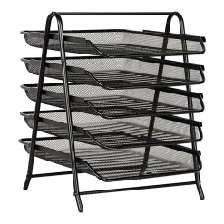 Mind Reader 5-Tier Paper Tray Desktop Organizer Metal Mesh, 15