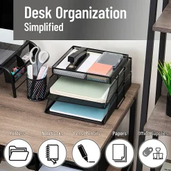 Mind Reader 2-Tier Paper Tray With Top Supply Compartment, 6-3/4