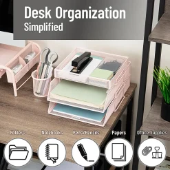 Mind Reader 2-Tier Paper Tray With Top Supply Compartment, 6-3/4