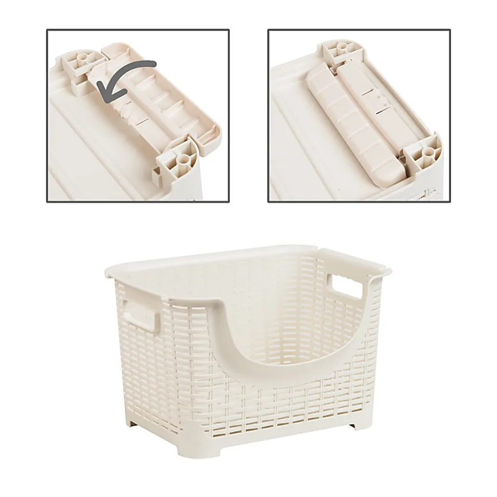 Mind Reader 3-Tier Stackable Storage Containers, Ivory