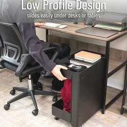 Mind Reader 2-Tier Under Desk Rolling Cart, 23-1/2