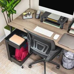 Mind Reader 2-Tier Under Desk Rolling Cart, 23-1/2
