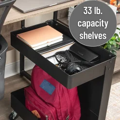 Mind Reader 2-Tier Under Desk Rolling Cart, 23-1/2