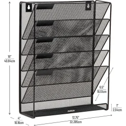 Mind Reader 5-Tier Vertical File Storage Basket, 16