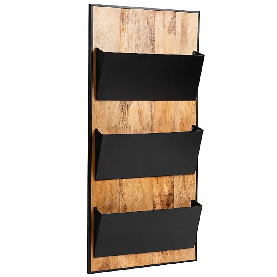 Mind Reader 3-Tier Wall-Mounted File Organizer, 32-1/4"H x 16"W x 3"D, Black
