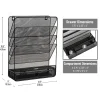 Mind Reader 4-Tier Wall Mount Vertical File Storage with Drawer, 16-1/2"H x 4"W x 12-1/2"L, Black