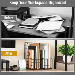 Mind Reader Vertical File Organizer, 12”H x 9-3/4”W x 4”D, Black, Total Qty 1