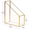Mind Reader Vertical Glass File Holder, 11”H x 9-1/2”W x 4”D, Clear/Copper, Total Qty 1