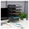 Mind Reader Wall Mountable 4-Tier Paper Tray Desktop Organizer, 11-1/2"H x 14-1/4"W x 11-1/2"D, Black
