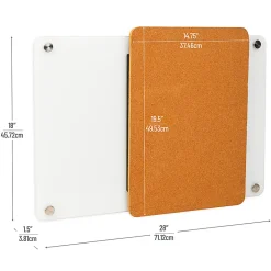 Mind Reader Wall-Mounted Glass Dry-Erase Board With Sliding Corkboard, 28