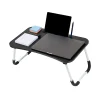 Mind Reader Woodland Collection Portable Laptop Desk with Folding Legs, 10-1/2" H x 13-3/4" W x 24-1/4" L, Black