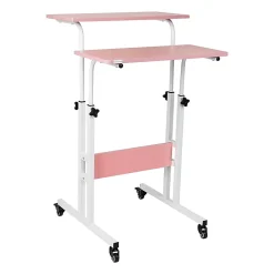 Mind Reader 19.5"W Standing Desk Adjustable Height Laptop Workstation, Pink