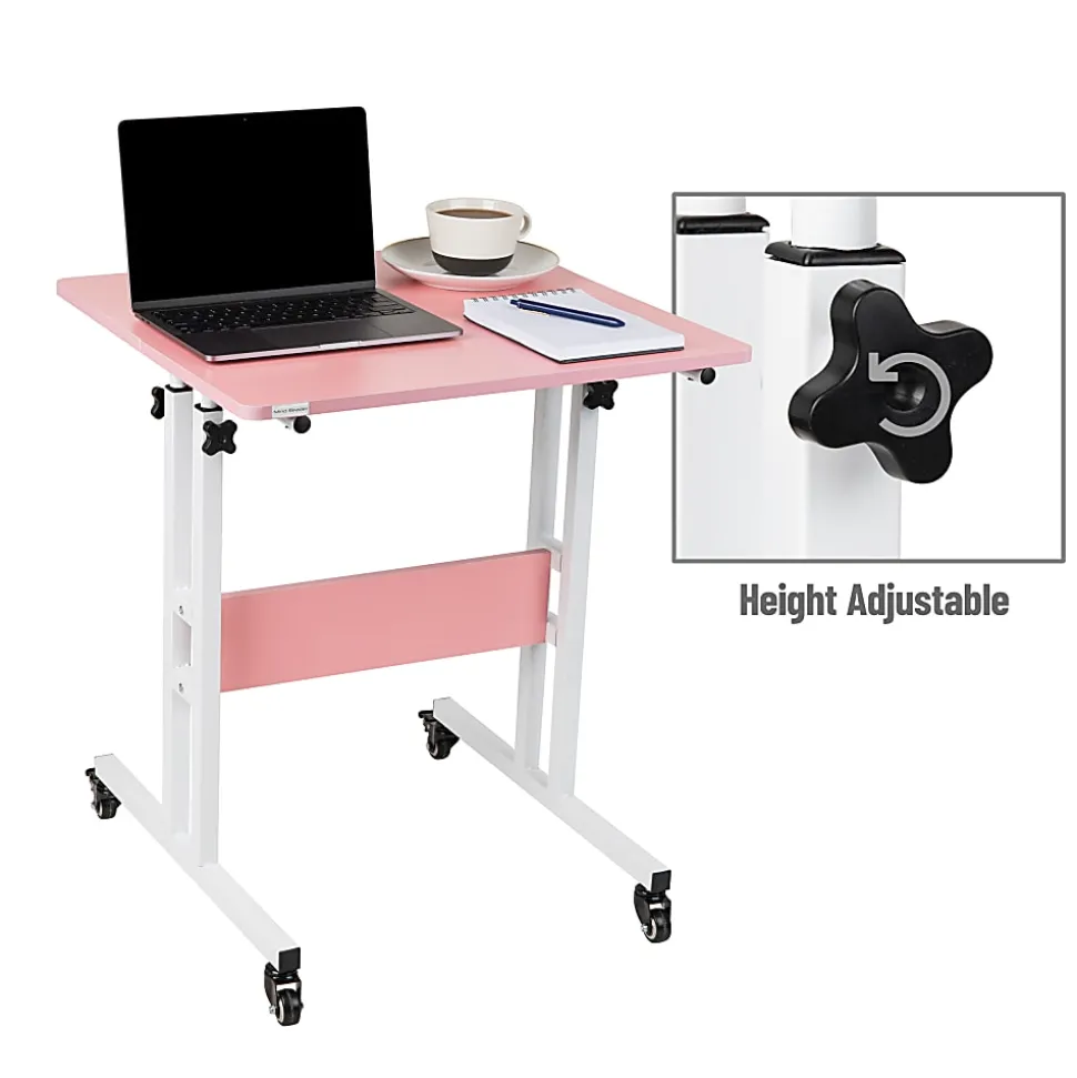 Mind Reader 19.5"W Standing Desk Adjustable Height Laptop Workstation, Pink