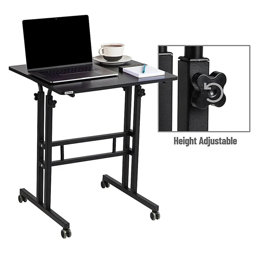 Mind Reader 19.5"W Standing Desk Adjustable Height Laptop Workstation, Black