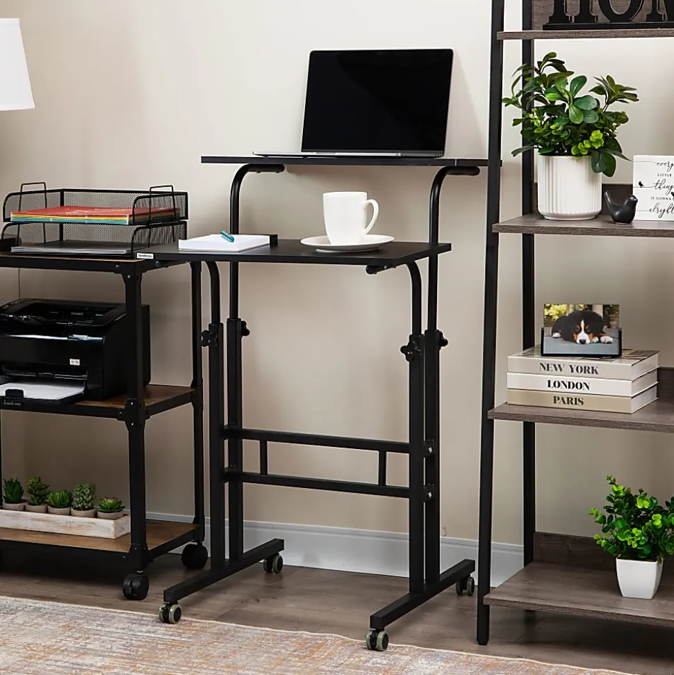 Mind Reader 19.5"W Standing Desk Adjustable Height Laptop Workstation, Black