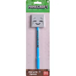 Minecraft 2D Licensed Topper Ballpoint Pen, Medium Point, 0.77 mm, Blue Ink, Quantity 1