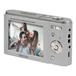 Minolta MND20 44-Megapixel HD 16x Zoom Digital Camera With 2.7K Quad Lens, Silver