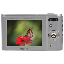 Minolta MND20 44-Megapixel HD 16x Zoom Digital Camera With 2.7K Quad Lens, Silver