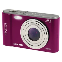 Minolta MND20 44-Megapixel HD 16x Zoom Digital Camera With 2.7K Quad Lens, Magenta
