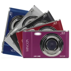 Minolta MND20 44-Megapixel HD 16x Zoom Digital Camera With 2.7K Quad Lens, Magenta