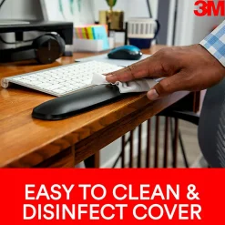 3M™ Large Gel Wrist Rest For Keyboards, 19"H x 0.8"W x 2.8"D, Black