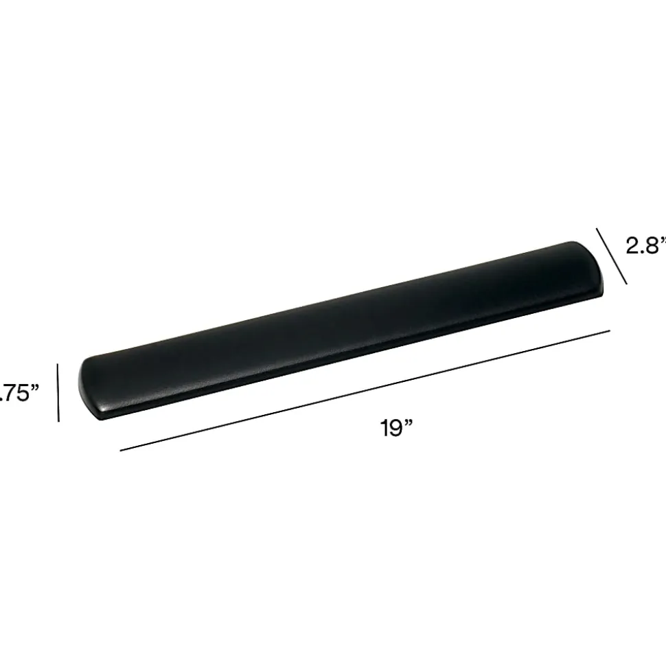 3M™ Large Gel Wrist Rest For Keyboards, 19"H x 0.8"W x 2.8"D, Black