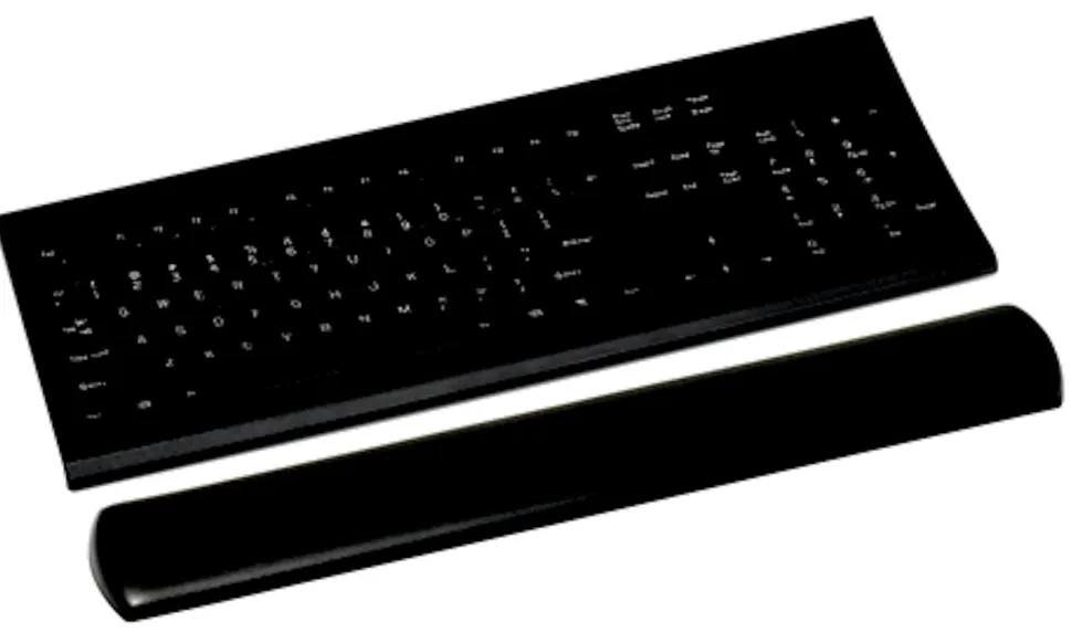 3M™ Large Gel Wrist Rest For Keyboards, 19"H x 0.8"W x 2.8"D, Black