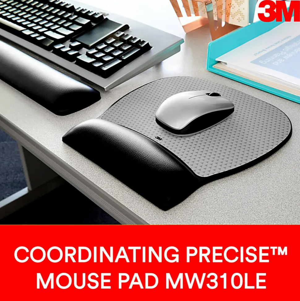 3M™ Large Gel Wrist Rest For Keyboards, 19"H x 0.8"W x 2.8"D, Black