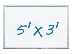 3M™ Magnetic Dry-Erase Whiteboard, 60" x 36", Aluminum Frame With Silver Finish