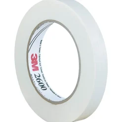 3M™ 2600 Masking Tape, 3" Core, 0.75" x 180', White, Case Of 48