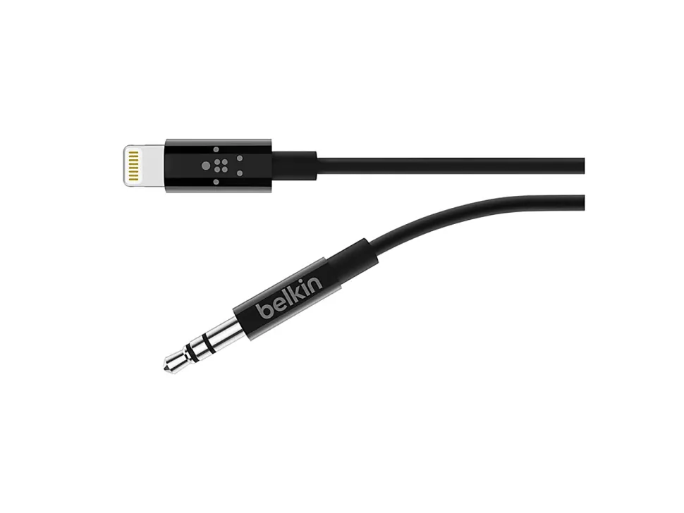 3.5 mm Audio Cable With Lightning Connector 6 Ft, Black