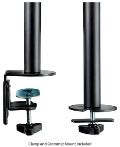 3M™ MM200B Dual Monitor Mount, 24"H x 33"W x 5"D, Black