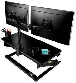 3M™ MM200B Dual Monitor Mount, 24"H x 33"W x 5"D, Black