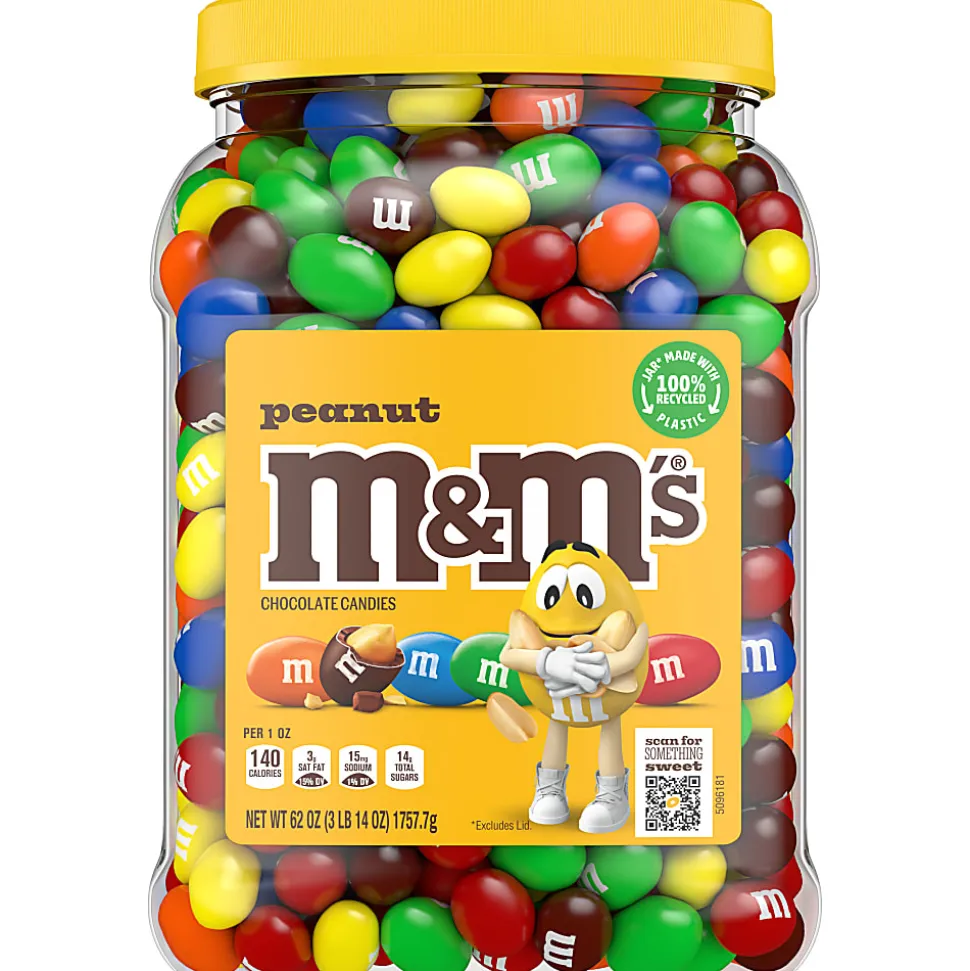 M&M's® Milk Chocolate Peanut Candies Jar, 62 Oz