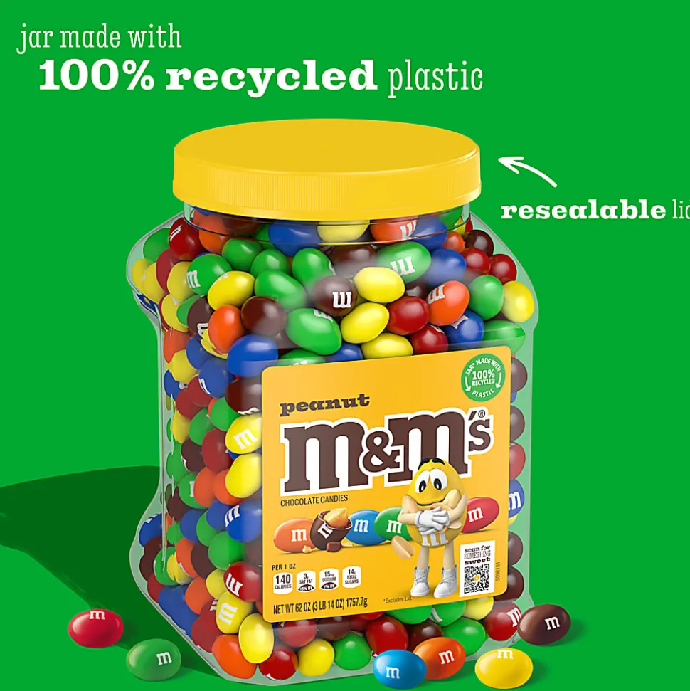 M&M's® Milk Chocolate Peanut Candies Jar, 62 Oz