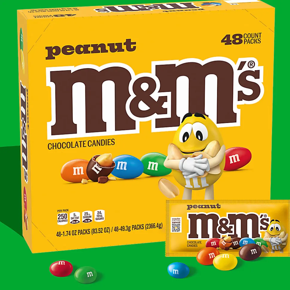 M&M's® Peanut Chocolate Candies, 1.74 Oz, Box Of 48