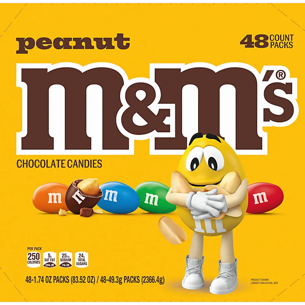 M&M's® Peanut Chocolate Candies, 1.74 Oz, Box Of 48