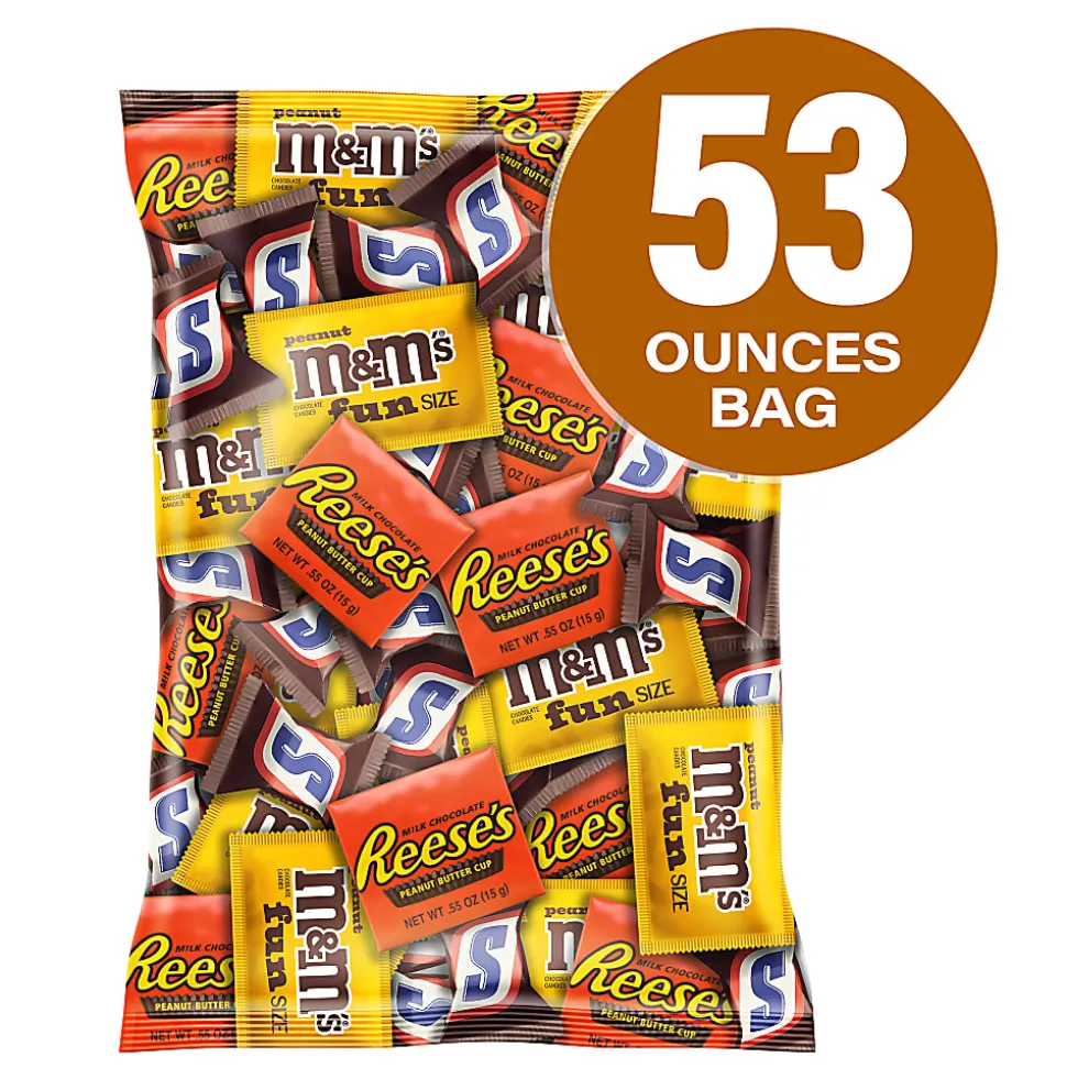 M&M's Peanut, Snickers And Reese's Minis Candy Variety Mix, 53 Oz, Total Qty 1
