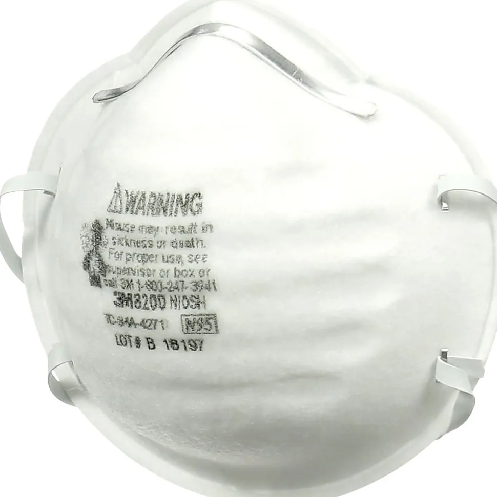 3M N95 Particulate Respirator 8200 Mask, White , Box Of 20