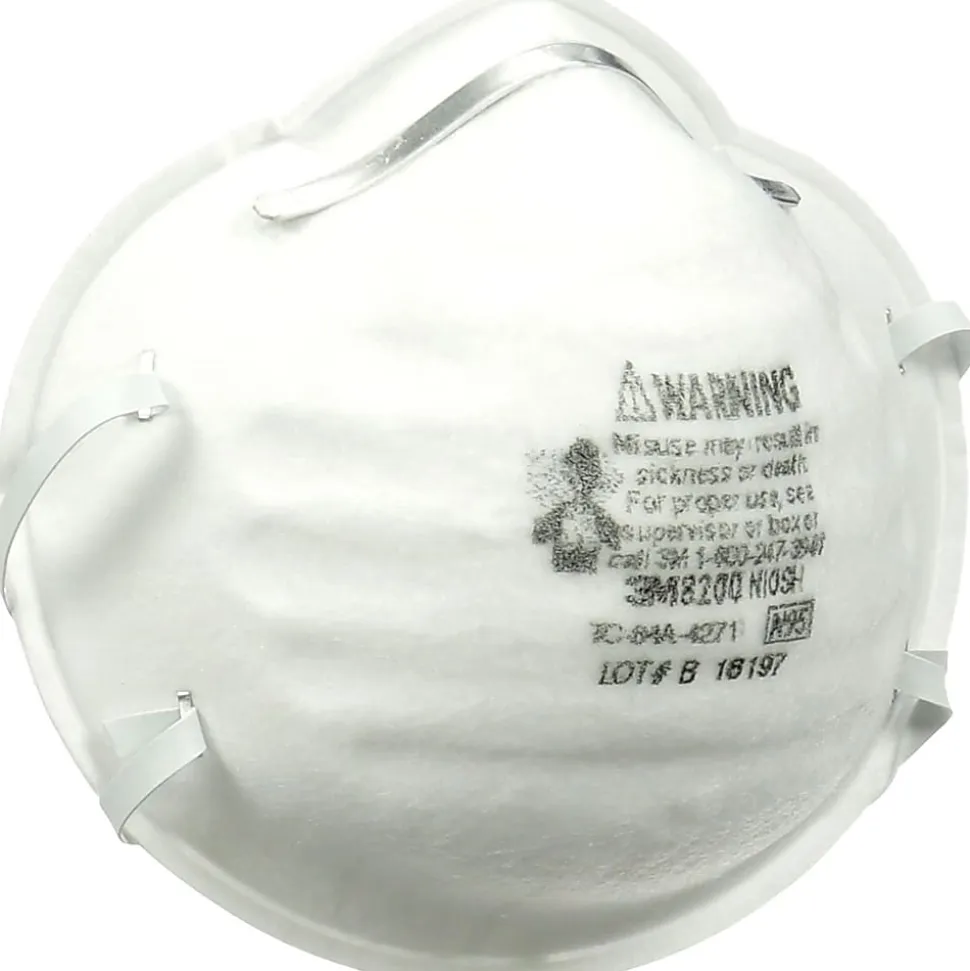 3M N95 Particulate Respirator 8200 Mask, White , Box Of 20