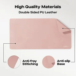 Mobile Pixels PU Leather Desk Mat, Coral Pink