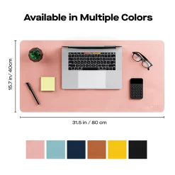 Mobile Pixels PU Leather Desk Mat, Coral Pink