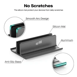 Mobile Pixels Vertical Laptop Stand, 6-3/4”H x 4-1/2”W x 2-1/2”D, Black