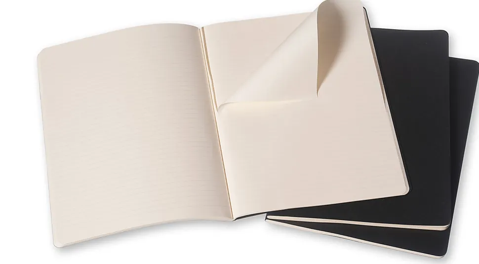 Moleskine Cahier Journals, Extra Large, 7.5" x 10", Ruled, 120 Pages, Black, Set Of 3 Journals