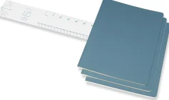 Moleskine Cahier Journals, Extra Large, 7.5" x 10", Ruled, 120 Pages, Brisk Blue, Set Of 3 Journals