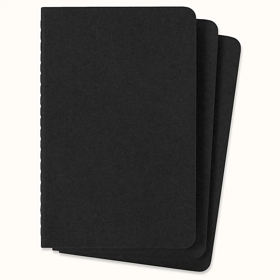 Moleskine Cahier Journals, 3-1/2" x 5-1/2", Black, Set of 3 Journals