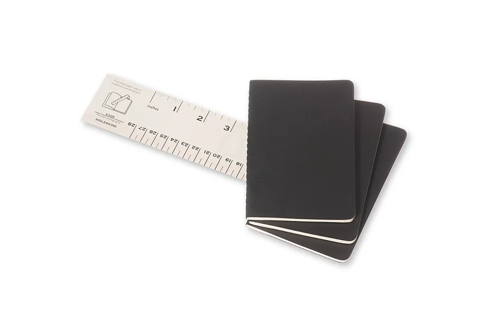 Moleskine Cahier Journals, 3-1/2" x 5-1/2", Black, Set of 3 Journals