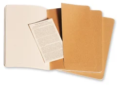 Moleskine Cahier Journals, 5" x 8-1/4", Faint Ruled, 80 Pages (40 Sheets), Kraft Brown, Set Of 3 Journals
